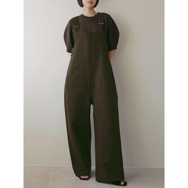 anuke アンヌーク オールインワン サロペット チェック ブラウン36 anuke（アンヌーク） 1〜3日以内に発送/anuke Cotton Wide Salopette
