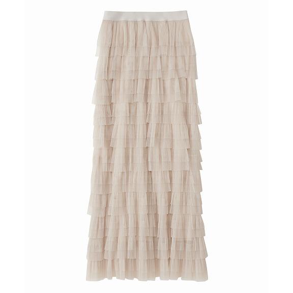 SOLD OUT】COCODEAL ココディール チュールプリーツティアードスカート  