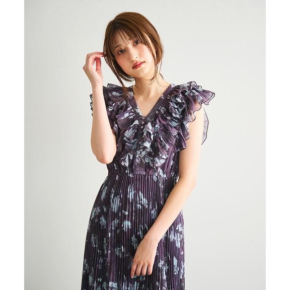 SOLD OUT】COCODEAL ココディール アートフラワープリーツフリル 