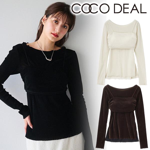予約商品/COCODEAL ココディール シアーベロアブラトップレイヤーロンT 