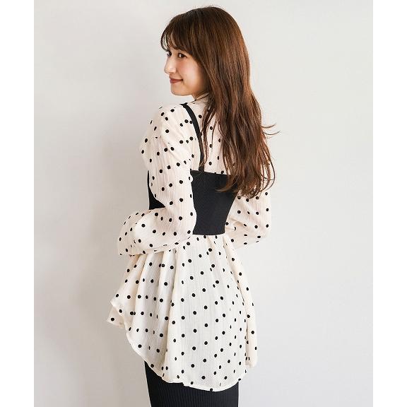 ココディール 【SOLD OUT】COCODEAL ドットフロッキーペプラムシャツ 