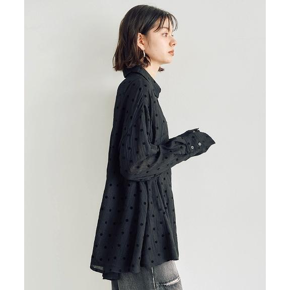 ココディール 【SOLD OUT】COCODEAL ドットフロッキーペプラム ココディール 【SOLD OUT】COCODEAL ドットフロッキーペプラム