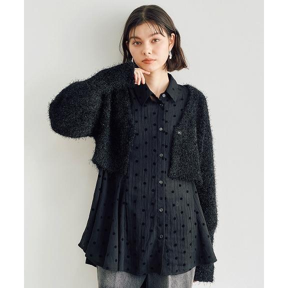 ココディール 【SOLD OUT】COCODEAL ドットフロッキーペプラム ココディール 【SOLD OUT】COCODEAL ドットフロッキーペプラム