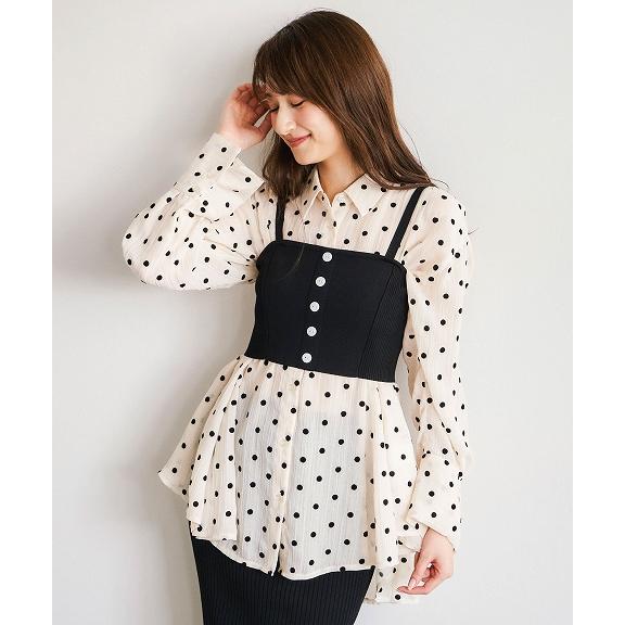 ココディール 【SOLD OUT】COCODEAL ドットフロッキーペプラム