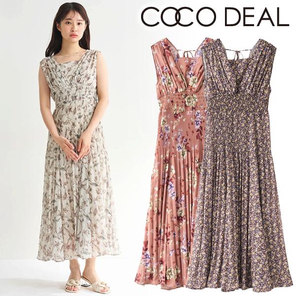 ショルダーギャザーフラワープリントワンピース ココディール（COCO DEAL） ＼SALE50%OFF／即日発送/COCODEAL
