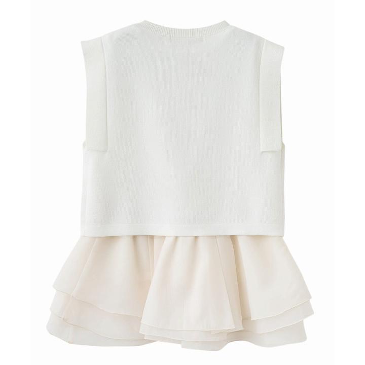 オーガンジーペプラムドッキングニット　ココディール ココディール 即日発送/COCODEAL オーガンジーペプラム