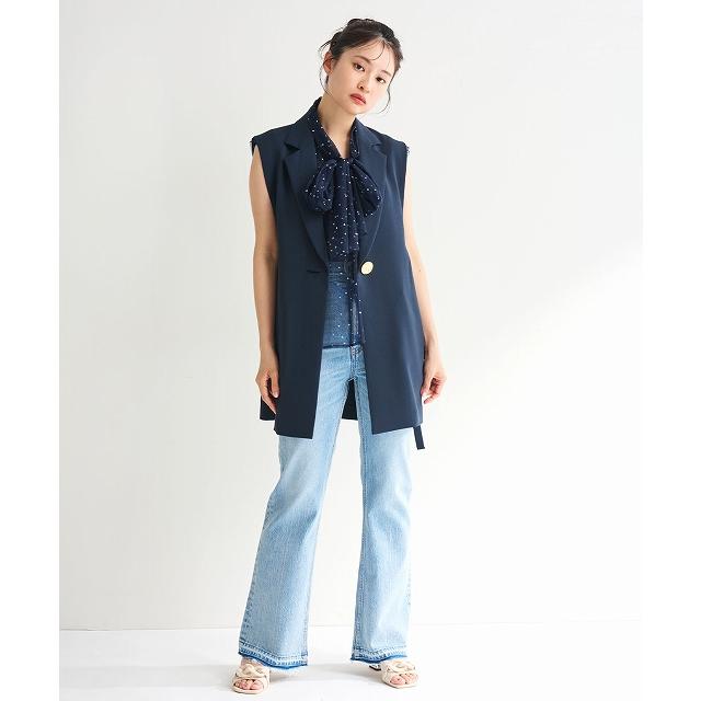 cocodeal ティアードリボンブラウス COCODEAL ティアードリボンブラウスとマーメイドスカートセット リボン