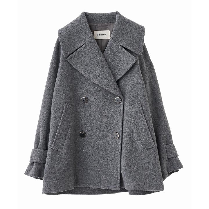新品未使用 ココディール インペリアルモッサショートPコート グレー COCO DEAL(ココディール) インペリアルモッサショートPコートグレー