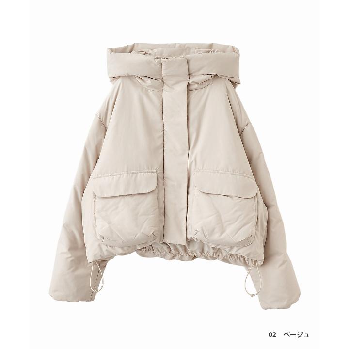 美品　COCODEAL アイボリー フード付きダウンジャケット ショートフードダウンコート｜PETAL ONLINE（ペタルオンライン）