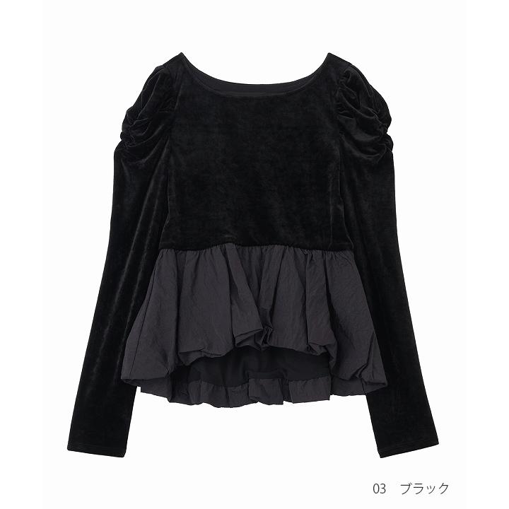 COCO DEAL ココディール ベロアドッキングバルーントップス ココディール（COCO DEAL） 即日発送/COCODEAL ベロアドッキング