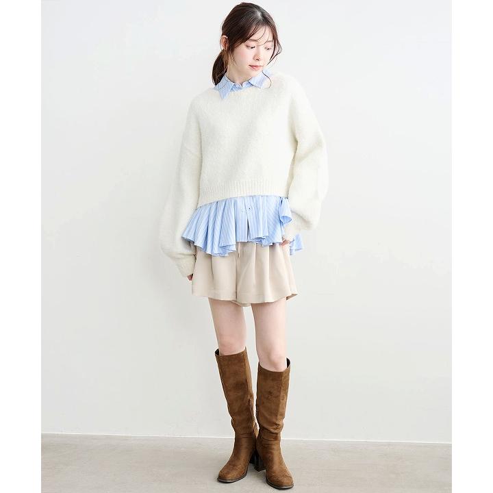 ココディール パフスリーブフェザーニットトップス ラメフェザーパフスリーブニット｜PETAL ONLINE（ペタルオンライン）