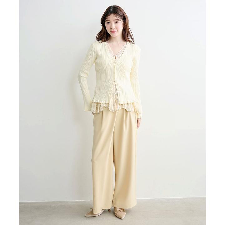 ココディール　新品タグ付　チュールプリーツニットドッキングワンピース　25ss COCODEAL✳︎ウェーブプリーツチュールニットセットワンピース