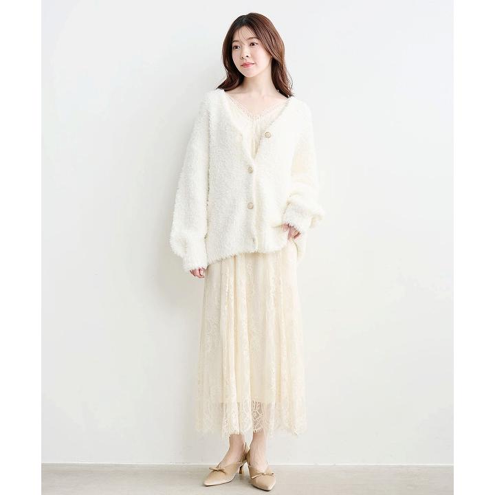 ココディール（COCO DEAL） 即日発送/COCODEAL ニットカーデ×レース