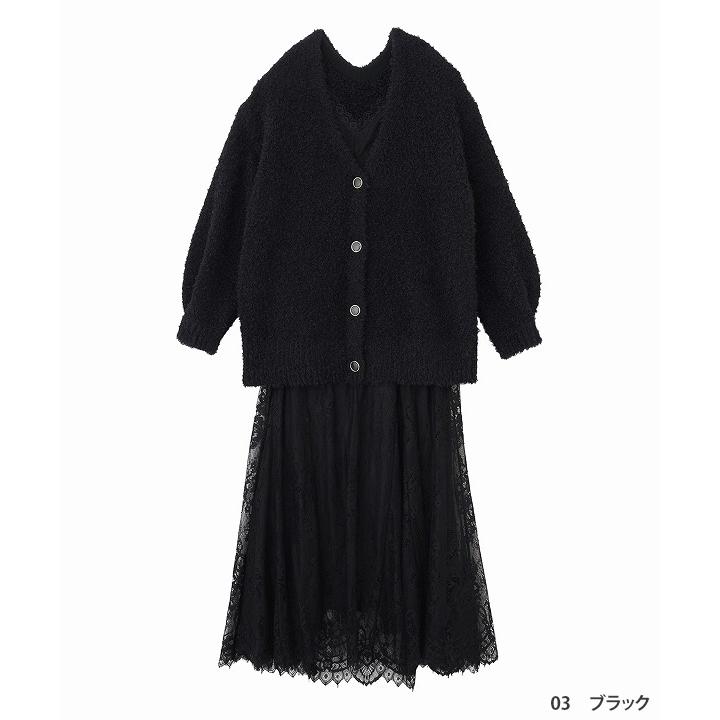 ココディール（COCO DEAL） 即日発送/COCODEAL ニットカーデ×レース