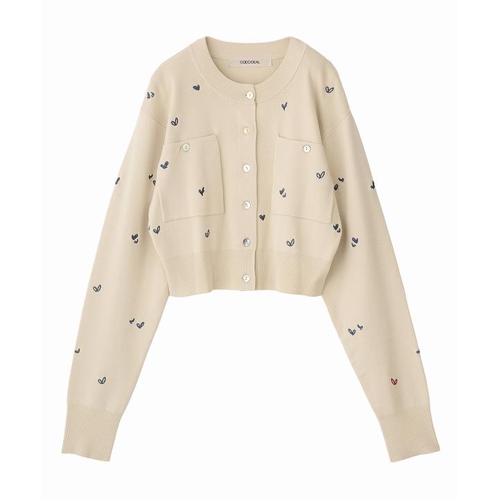 ココディール（COCO DEAL） 即日発送/COCODEAL 小花/ハート刺繍ニット