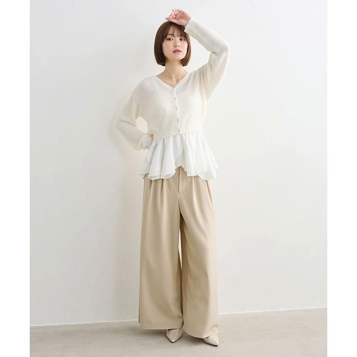 完売品　25ss ニットコンビラッフルキャミソール ココディール（COCO DEAL） 【SOLD OUT】COCODEAL ラッフルキャミ