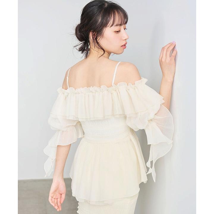 即日発送/COCODEAL ココディール フリルギャザーシアーシャーリングブラウス 76218390  2026春夏の画像