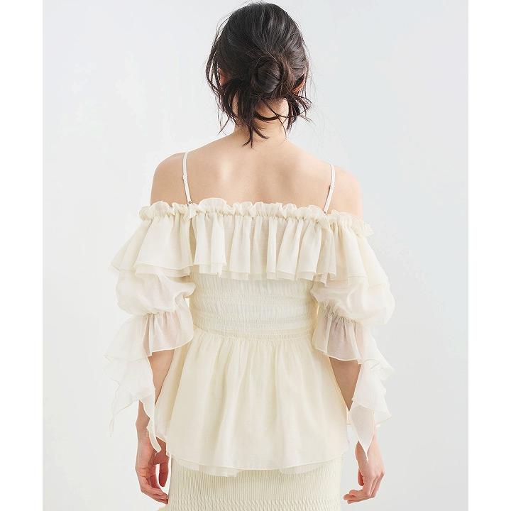 即日発送/COCODEAL ココディール フリルギャザーシアーシャーリングブラウス 76218390  2026春夏の画像