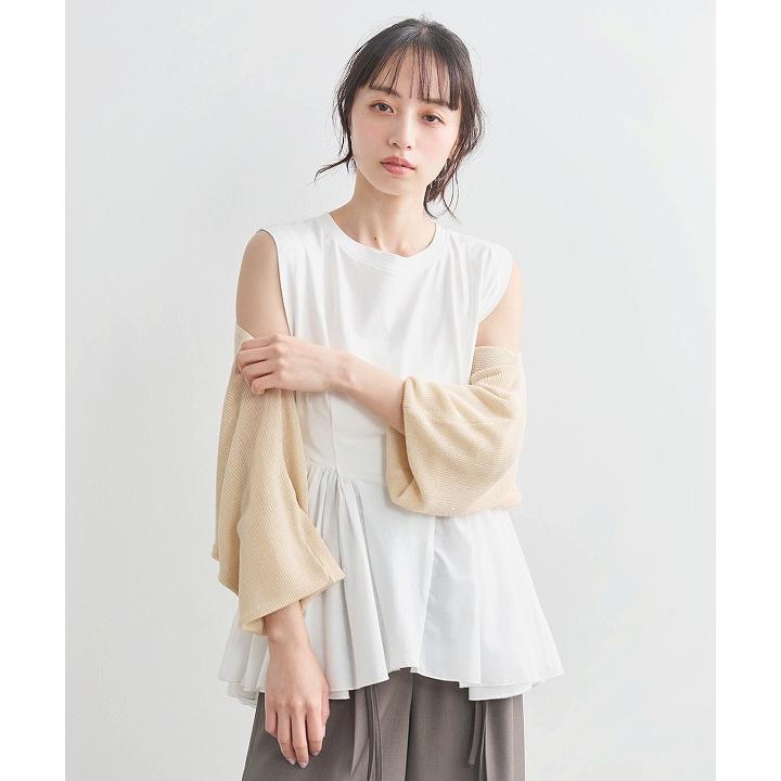 即日発送/COCODEAL ココディール 布帛ドッキングペプラムカットソー 76321454  2026春夏の画像