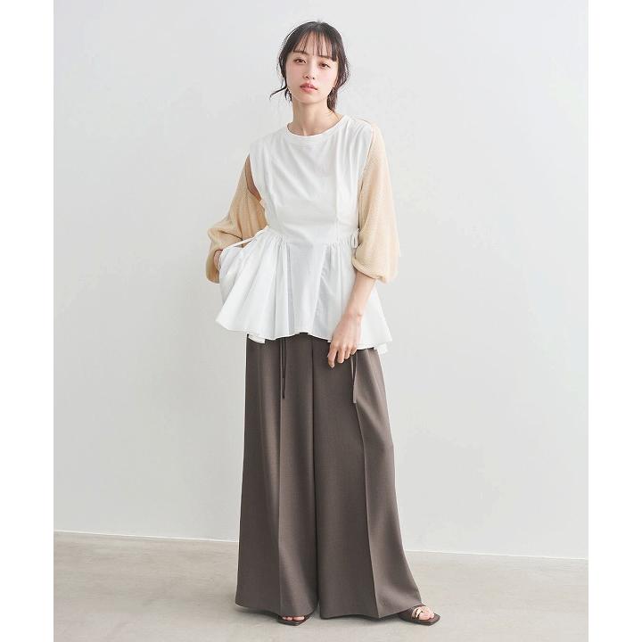 即日発送/COCODEAL ココディール 布帛ドッキングペプラムカットソー 76321454  2026春夏の画像