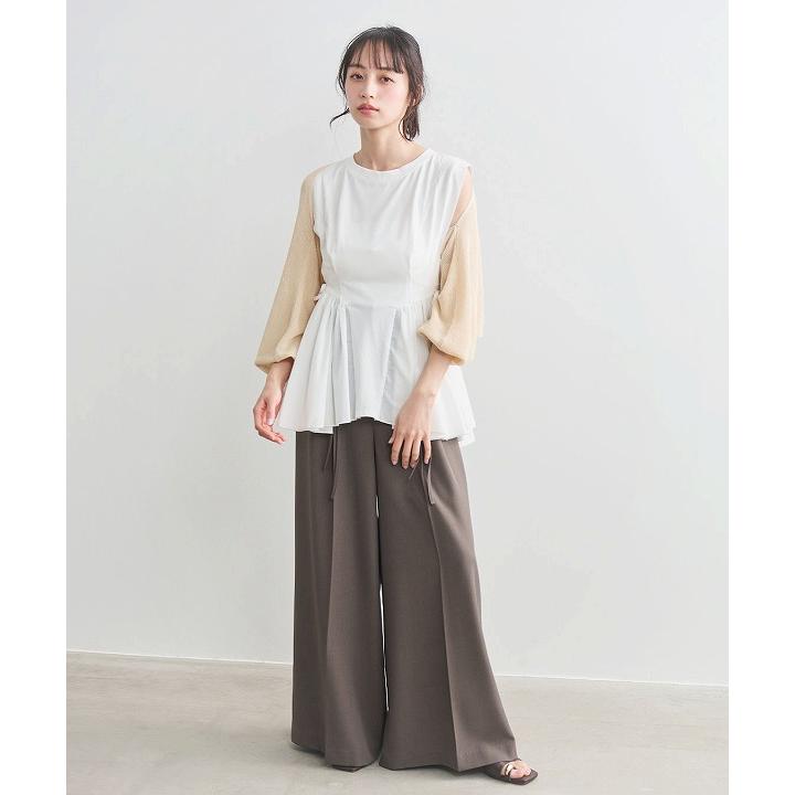 即日発送/COCODEAL ココディール 布帛ドッキングペプラムカットソー 76321454  2026春夏の画像
