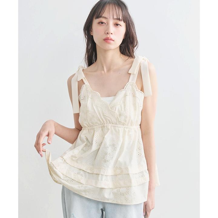 即日発送/COCODEAL ココディール エンブロイダリーリボンキャミソール 76318459  2026春夏の画像