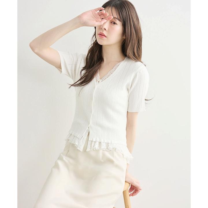 即日発送/COCODEAL ココディール レースドッキングニット 76331463  2026春夏の画像