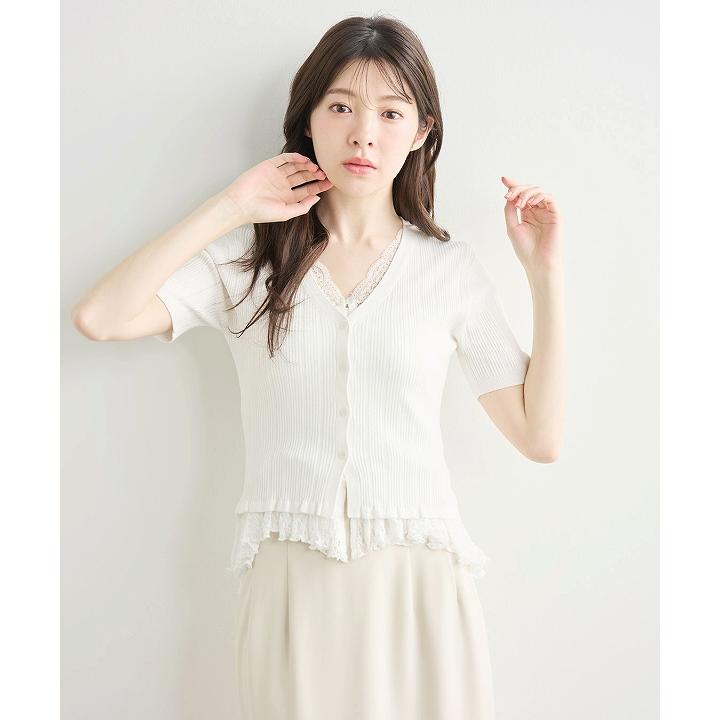 即日発送/COCODEAL ココディール レースドッキングニット 76331463  2026春夏の画像