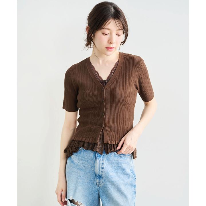 即日発送/COCODEAL ココディール レースドッキングニット 76331463  2026春夏の画像