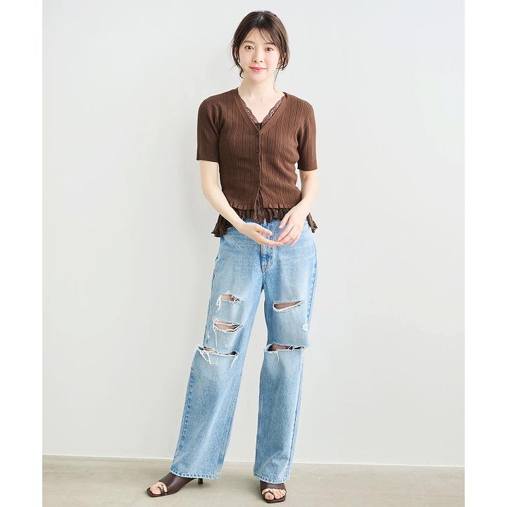 即日発送/COCODEAL ココディール レースドッキングニット 76331463  2026春夏の画像
