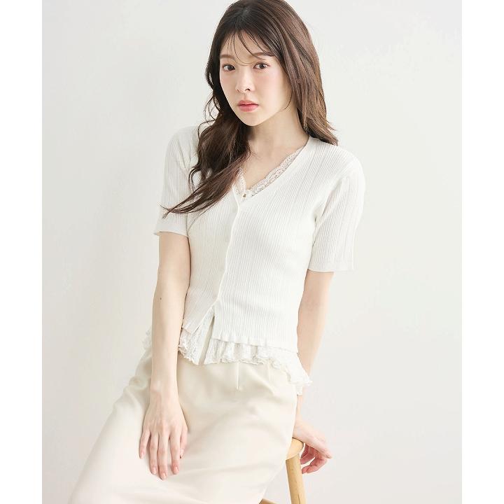 即日発送/COCODEAL ココディール レースドッキングニット 76331463  2026春夏の画像