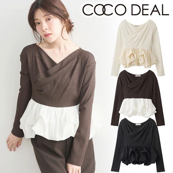 新品未使用　ココディール　 バブルヘムペプラムトップス　当日配送 ココディール（COCO DEAL） 【SOLD OUT】COCODEAL バブルヘムペプラム