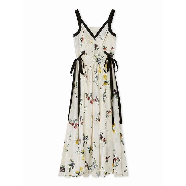 FRAY I.Dフルーツプリントサイドリボンキャミワンピース S アイボリー フルーツプリントサイドリボンキャミワンピース／ウォッシャブル