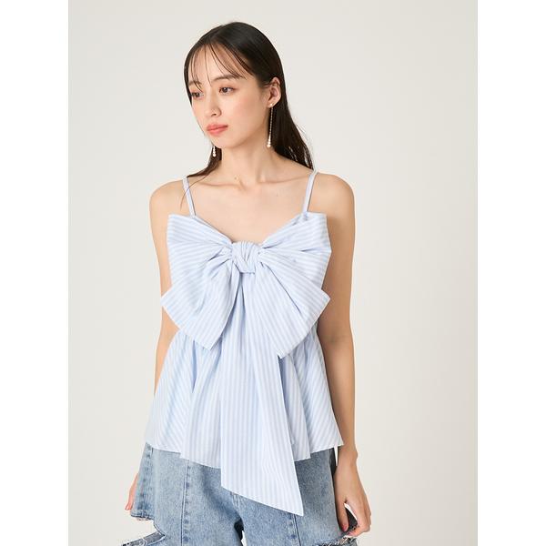 FRAY I.D リボン付きキャミソール ライトブルー FRAY I.D（フレイ・アイディー） ＼期間限定10%OFF／予約商品/FRAY I.D