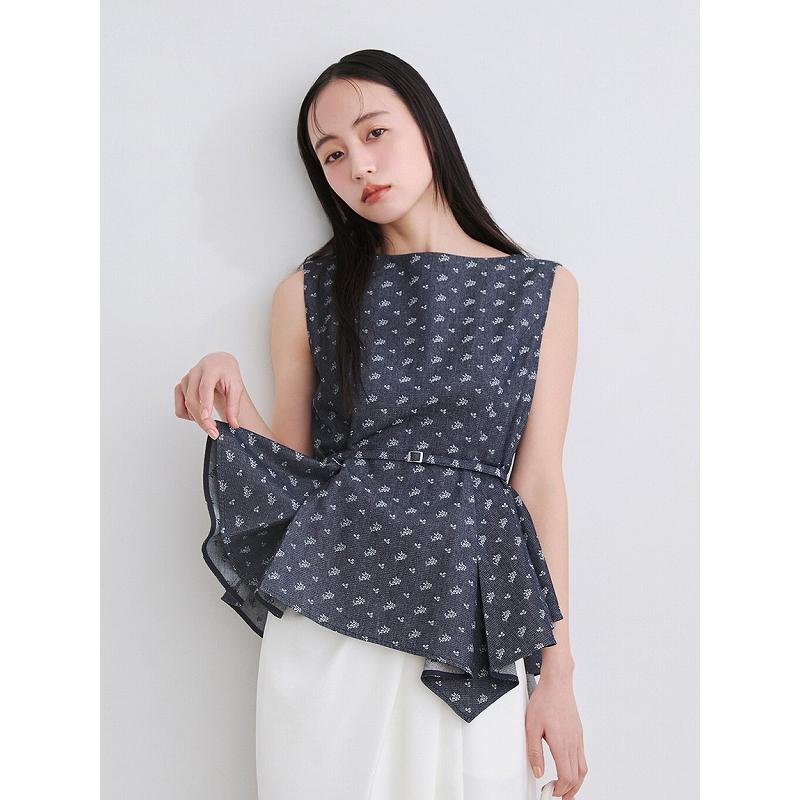 追加入荷決定＼期間限定10%OFF／予約商品/FRAY I.D フレイアイディー  アシメペプラムチュニック FWFB261105 7月末〜8月中入荷予定 2026春夏の画像