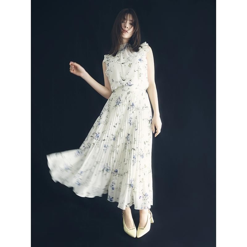 FRAY I.D フレアスカート 花柄 ベルト付き サイズ0 FRAY I.D（フレイ・アイディー） 50%OFF FRAY I.D ブロケード