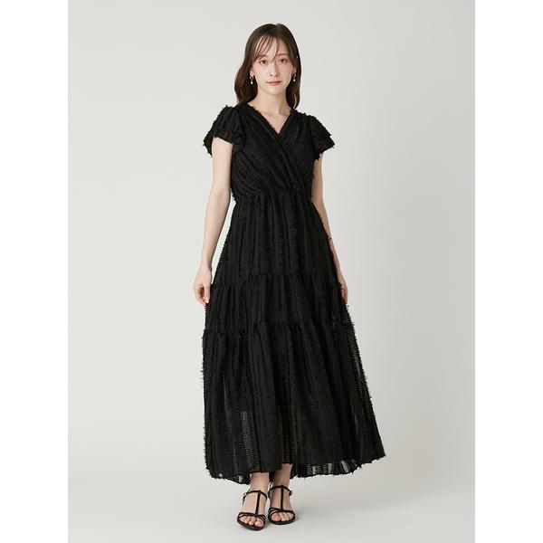 【FRAY I.D】フリンジジャガードホルタートップス　ブラック　BLK FRAY I.D（フレイアイディー）の「フリンジジャガードホルタートップス