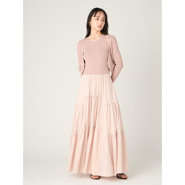 ＼期間限定10%OFF／即日発送/FRAY I.D フレイアイディー  リブニットコンビティアードワンピース FWNO262050  2026春夏の画像