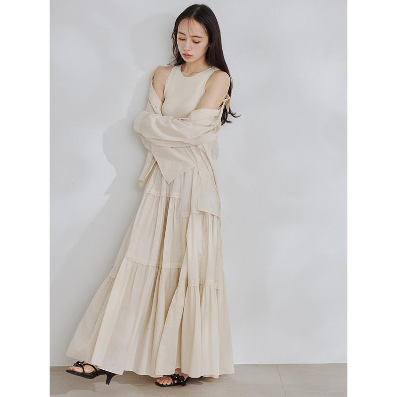 ＼期間限定10%OFF／即日発送/FRAY I.D フレイアイディー  リブニットコンビティアードワンピース FWNO262050  2026春夏の画像