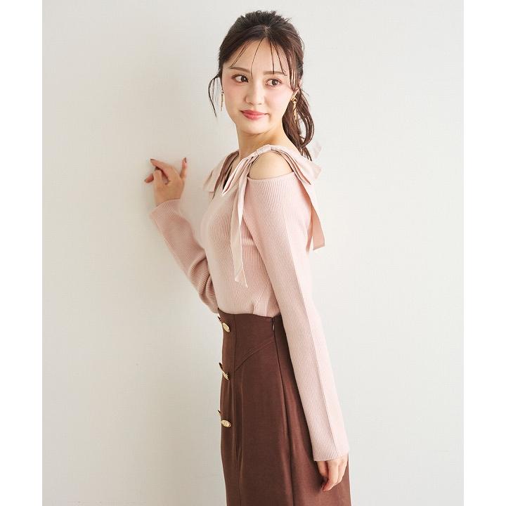 LILLIANCARAT 新品リリアンカラット 2WAYオフショルリボンニット LILLIAN CARAT 2WAYオフショルリボンニット | FLAT 1F