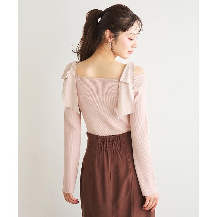LILLIANCARAT 新品リリアンカラット 2WAYオフショルリボンニット LILLIAN CARAT 2WAYオフショルリボンニット | FLAT 1F