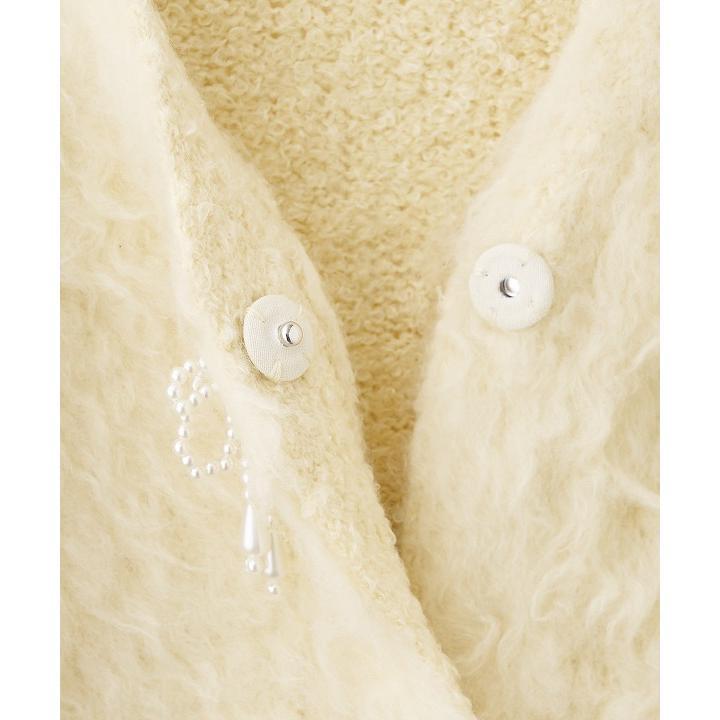 【新品未使用】lillian carat パールリボンシャギーニットカーディガン パールリボンシャギーニットカーディガン｜PETAL ONLINE（ペタル