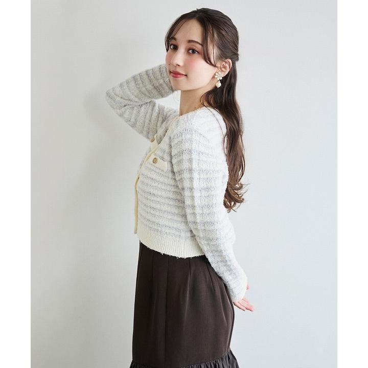 即日発送/LILLIAN CARAT リリアンカラット ツイードニットカーディガン