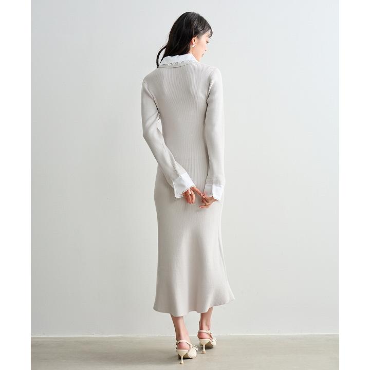 LILLIAN CARAT ワンピース SOLD OUT】LILLIAN CARAT リリアンカラット ダブルカラーニット