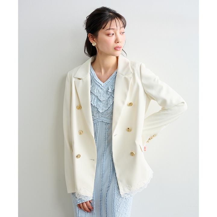 即日発送/LILLIAN CARAT リリアンカラット レースヘムダブルジャケット