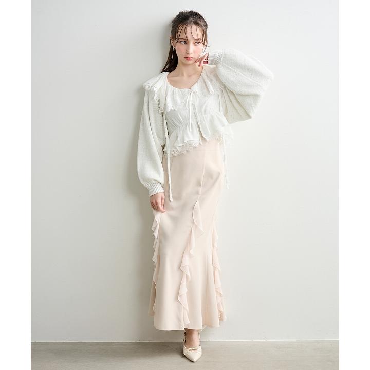 【リリアンカラット】フリルデザインブラウス 値下】フリルデザインブラウス LILLIAN CARAT(リリアンカラット