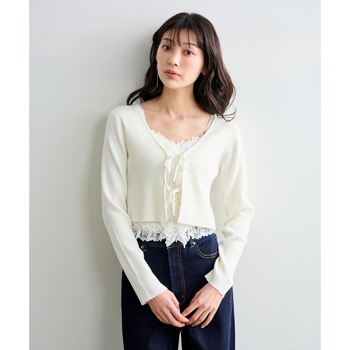 SOLD OUT】LILLIAN CARAT リリアンカラット レーストリミングニット