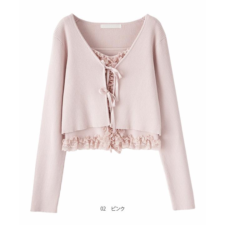 SOLD OUT】LILLIAN CARAT リリアンカラット レーストリミングニット
