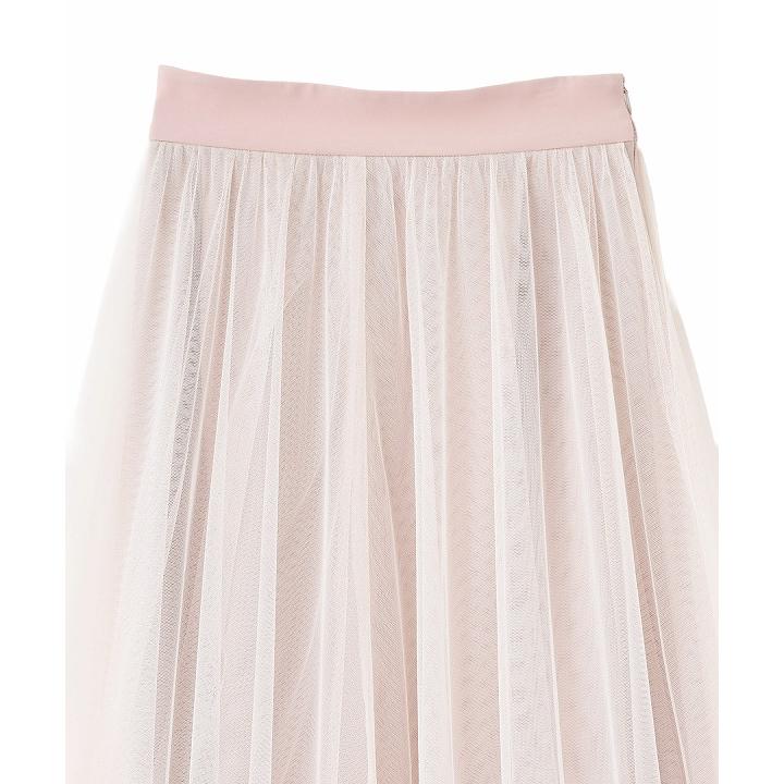 リリアンカラット ヘムフリルチュールフレアスカート ピンク SALE50%OFF／GWも即日発送/LILLIAN CARAT リリアンカラット シフォン