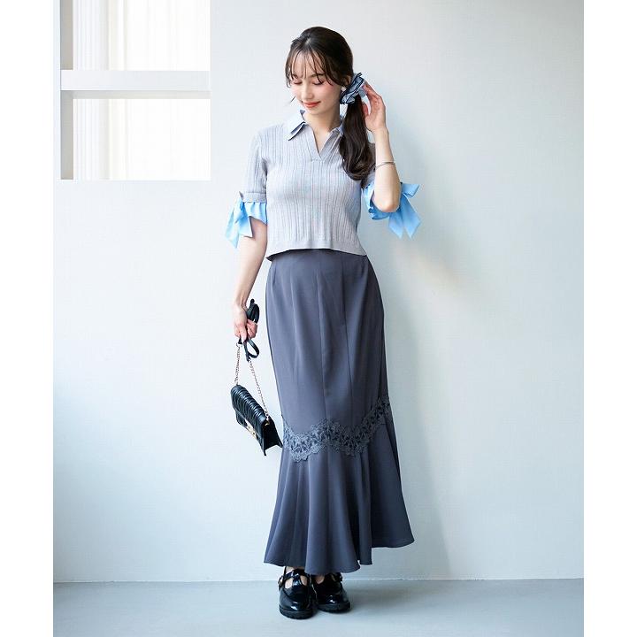 【リリアンカラット】バリエーションレースマーメイドスカート　サイズ2 チャコール SOLD OUT】＼SALE30%OFF+2BUY10%OFFクーポン有／LILLIAN CARAT